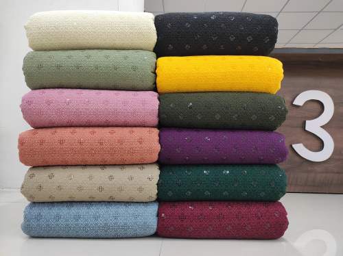 Rayon Sequence Schiffili Embroidery Fabric For Mens Kurta