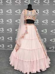 Star Fox Georgette Fabric Lehenga by less than three