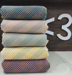 Viscous Rayon Multi Dhaaga Sequence Schiffli  Embroidery Fabric