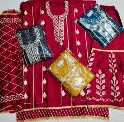 Jam Cotton Suit with Palazzo Pant And Dupatta 