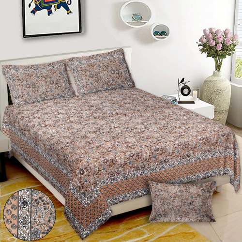 Elegant Printed Cotton King Size Bed Sheet by anash enterprises