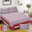 Elegant Printed Cotton King Size Bed Sheet thumb 3