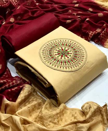 Cotton Embroidered Dress Material