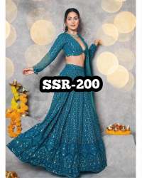 Heavy Embroidery Sequins Work Lehenga
