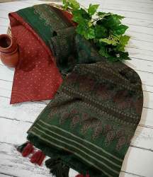 Linen Digital Print Saree With Ajrakh Print Pallu 