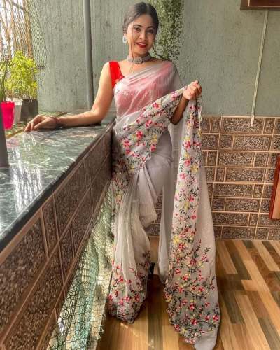 Multi Color Georgette Sequance Work Saree