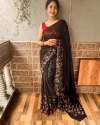Multi Color Georgette Sequance Work Saree thumb 3