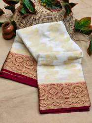 Pure Goergette Saree With Rich Zari Wooven Pallu