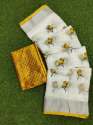 Sparrow linen cotton saree with blouse thumb 2