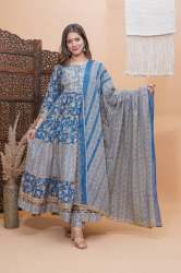 Blue anarkali Women Kurta Collection Set 