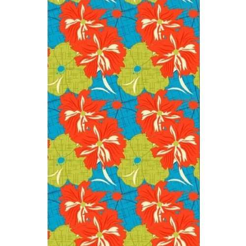 Flowery Printed Pure Silk Fabric 