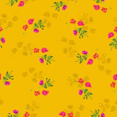 Flowery Design Georgette Digital Printed Fabric 