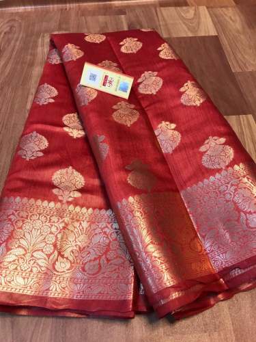 Tussar Mungaa Silk Saree Jaikart Weaving Work