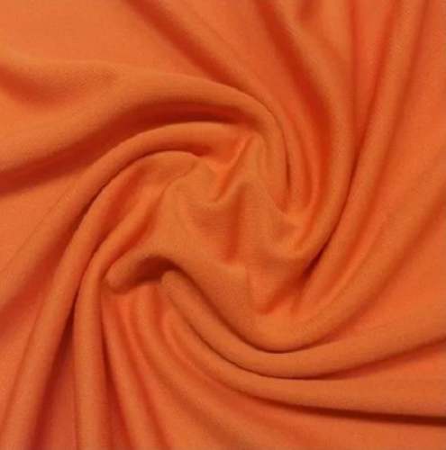 Orange Plain Polyester Fabric by Rulla Fashion