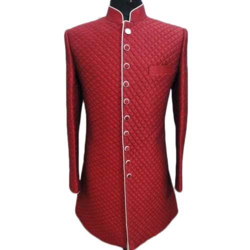 Maroon Indo Western Sherwani by Top Clothing Co Pvt Ltd