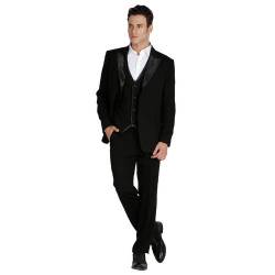 Plain Formal Wear Black Mens Tuxedo 