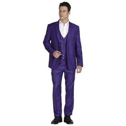 Purple Plain Mens Wedding Suit 