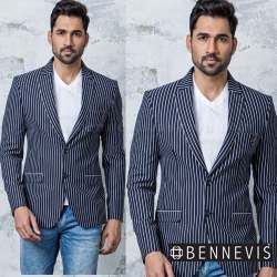 Party wear Striped Design Knitted Blazer for men 