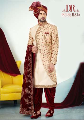 Embroidered Groom Sherwani  by M S Dulhe Raja