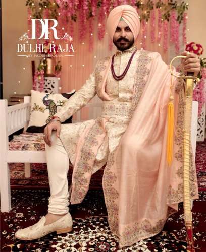 Heavy Wedding wear Sherwani by M S Dulhe Raja