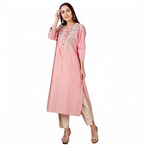 Get Pink Straight Kurti By Kashish Brand by Kashish India