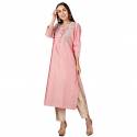 Get Pink Straight Kurti By Kashish Brand