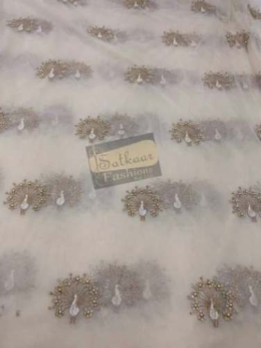 Dyeable Peacock design georgette fabric 