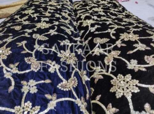 Satkaar Velvet Embroidered Fabric by Satkaar Fashions Private Limited