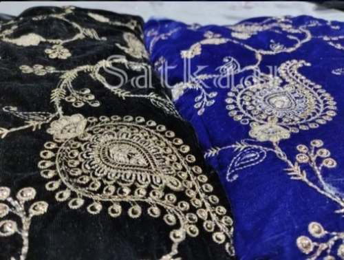 Velvet Embroidered Fabric by Satkaar Fashions Private Limited