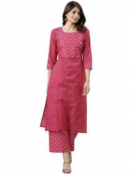 Anni Designer Present Pink Kurti With Palaazo Pant