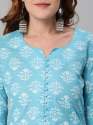 Sky Blue Cotton Blend Kurti Set by Anni Designer  thumb 3
