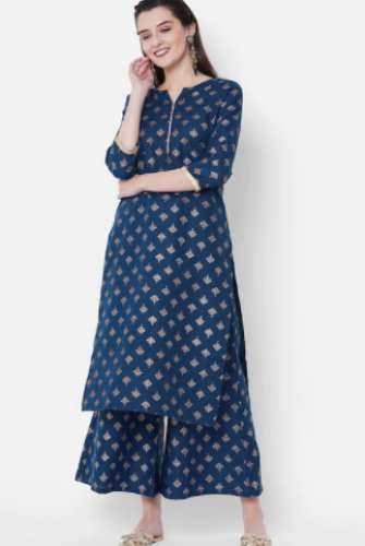 Get Printed Kurti Palazzo Set At Online By Gosriki