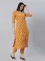 Gosriki Present Cotton Blend Orange Kurti Set  thumb 2
