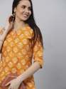 Gosriki Present Cotton Blend Orange Kurti Set  thumb 3