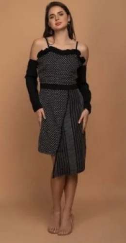 Off Shoulder Up n Down Western Dress 
