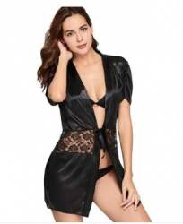 Stylish Satin Nighty With Rob By Xivir