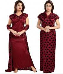 XIvir Fashion Maroon 2pcs Nighty Set 
