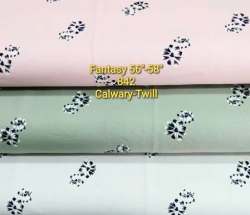 56-58 Inch Calwary Twill Printed Shirting Fabric 