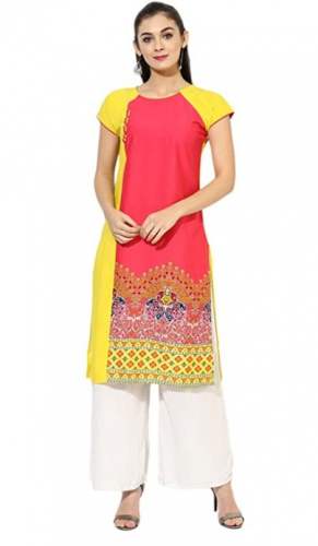 Get Crepe Digital Printed Kurti By Vaamsi Brand by Vamsi Fashion