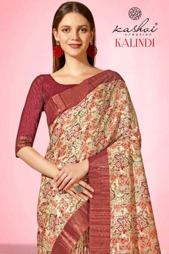 Kashvi Creation Present Kalindi Printed Gotha Patti Saree Wholesale by Kashvi Sarees