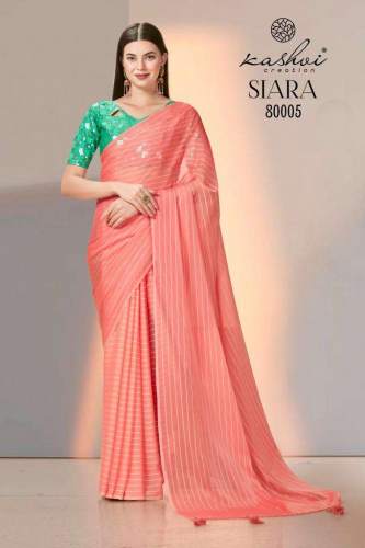 Kashvi Creation Saree Fancy Lining Saree With Satin Blouse Piece Wholesale by Kashvi Sarees