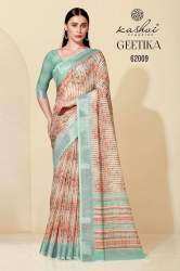 Kashvi Creation Surat Geetika Linen Cotton Sarees At Best Rate