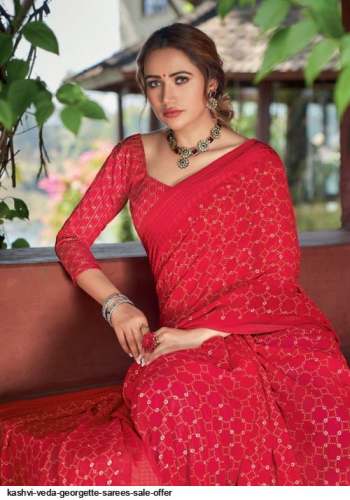 Kashvi Fancy Georgette Branded Saree For Women	