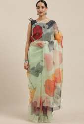 Get Organza Digital Printed Sari By Rajnandini