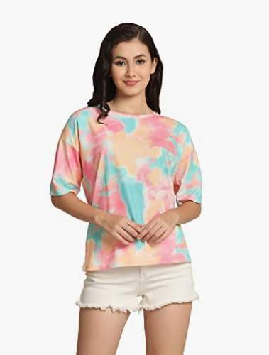 Tie Die Multi Color Girls T shirt by Om Sai Latest by Om Sai Latest Creation