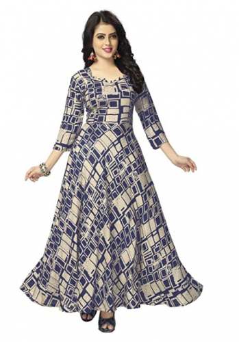 Buy Venisa Rayon Printed Anarkali Kurti by Venisa