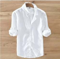 Mens White Cotton Shirt