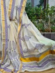 Block Printed Light weighted Kerala Cotton Saree