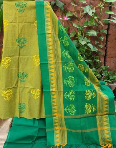 Designer Cotton Hand block Dress Material by Kalamalini