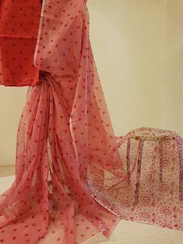 Fancy Hand Block Printed Saree For Ladies by Kalamalini